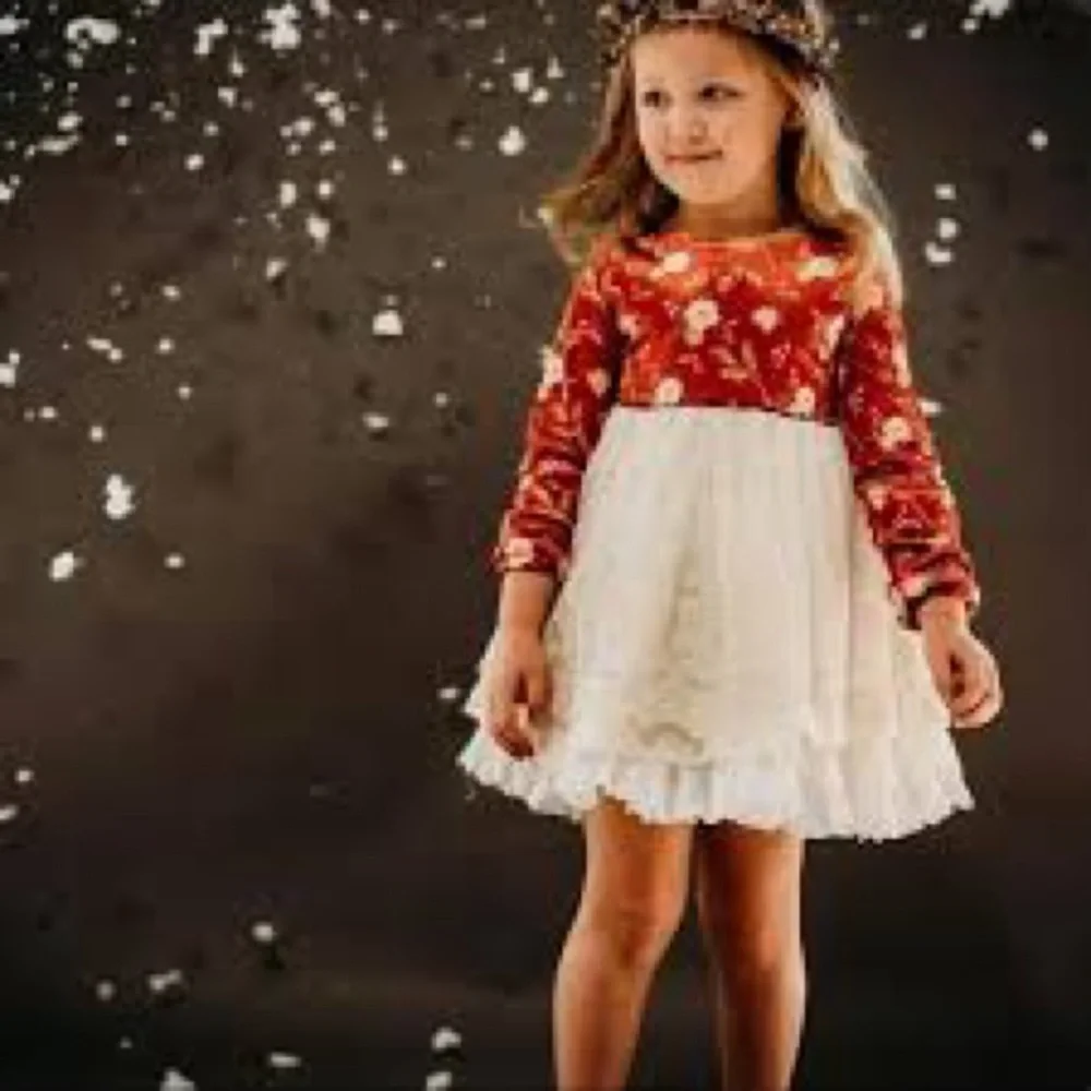 Love and Grow HTF Pretty Poinsettia Dress Tunic Blooms Set Christmas size 10 - Picture 1 of 5